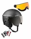 Black Crevice Skihelm Arlberg mit 2 Visier, Carbon schwarz/grau, M/L