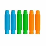alldoro 68711 Flexi Pop Tubes 6er Set, ausziehbares Fidget Spielzeug von 21-67 cm, buntes Motorikspielzeug ab 3 Jahren, Indoor & Outdoor