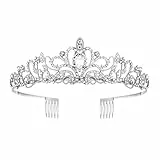 MIVAIUN Tiara Kristallkrone mit Strasskamm Strass Tiara Hochzeit Tiara Hochzeit Braut Strass Krone für Geburtstags Hochzeit Abschlussball Prinzessinnenpartys Frauen und Mädchen