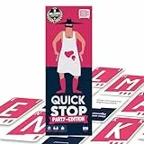 ATM Gaming Quickstop - Das Buchstaben-Duell - Party-Edition - Kartenspiel für Jugendliche und Erwachsene - Schnell und Verrückt - 2 bis 7 Spieler - Kartenspiel ab 16 Jahren - Partyspiel