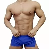 DLSMDOUS Herren Laufshorts mit 3' Innennaht und großer Laufseitenaufteilung Blau 2XL
