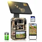 Lutranstra 3 Wildkamera Solar, 4K/64MP Wildkamera WLAN mit Handyübertragung APP, Bewegungssensor, Nachtsicht, 0,1s Auslösezeit, Infrarot Wildtierkamera mit 5000mAh Akku, 64GB Karte, IP67 Wasserdicht