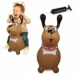 JAMARA 466005 Hüpftier Dog Molly HoppyDoo - Spielzeug für Kinder, Hüpftier Baby Indoor Outdoor, Geschenk für Kinder, Gartenspielzeug, Pflegeleicht, BPA frei, mit Pumpe