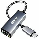 USB C auf Ethernet Adapter, BENFEI Thunderbolt 3 auf RJ45 LAN Netzwerk Adapter Kompatibel für MacBook Pro 2019/2018/2017, MacBook Air und mehr[Nylon geflochten&Aluminum Alloy]