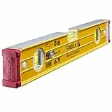STABILA Wasserwaage Type 96-2, 40 cm, extrasteifes Alu-Profil, 1 Horizontal-Libelle, 2 Vertikal-Libellen, stoßdämpfende Endkappen, integrierte Rutsch-Stopper, Made in Germany, Gelb