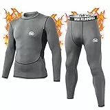 MeetHoo Thermounterwäsche Herren, Funktionsunterwäsche Set Funktionswäsche Atmungsaktiv Thermo Unterwäsche Thermowäsche Base Layer Radsport Laufen