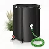 Mucola Regenwassertonne 750L faltbar mit Hahn Regentonne inkl. 2 Meter Wasserschlauch mit Anschluss Regenwassertank mit Überlaufschutz Regenfass | witterungsbeständig