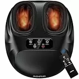 RENPHO Fußmassagegerät im Großformat bis zu Herrenschuhgröße EU 48, Shiatsu-Fußmassage mit Wärmefunktion, Fussmassagegerät mit Fernbedienung, Kneten, Rollen, Luftkompression und Auto-Timer-Funktion
