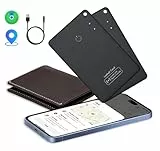 CASCHO Wallet Tracker Karte 2er Pack Ultradünn, Air Smart Tag Geldbörsenfinder Card Kompatibel mit Apple Wo ist? App (nur iOS), Wasserdicht Item Finder für Koffer/Geldbörsen/Schlüssel, Schwarz