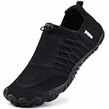 WateLves Barfußschuhe Hausschuhe Herren Damen Leichte Indoor Outdoor Traillaufschuhe Zehenschuhe Minimalistische Unisex(Schwarz 42)