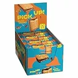 PiCK UP! Salted Caramel (24 x 28 g), Riegel mit cremigem Salzkaramell in einer Tafel Milchschokolade zwischen zwei Keksen, der Snack für unterwegs, Thekenaufsteller mit 24 Stück