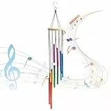 Windspiel, Windspiel für Garten mit 12 Aluminiumrohren, bunt, Aluminiumrohre, hängende Windspiele für Gartendekoration, Haus, Hof, Innen- und Außendekoration