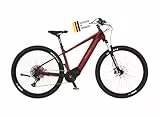 Fischer E-Mountainbike MONTIS 7.0i Elektrofahrrad für Damen und Herren, RH 46 cm, Mittelmotor 70 Nm, 36 V Akku, Purpurrot, 46cm-630Wh