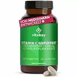 Vitabay Vitamin C 1000 mg – 250 vegane Time Released Tabletten – gepuffertes Vitamin C mit Citrus-Bioflavonoiden – ohne unnötige Zusätze, laborgeprüft – Vorrat für 250 Tage