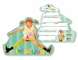 DH-Konzept Pippi Langstrumpf Einladungen 8 Stück // Pippi Langstrumpf Partyzubehör
