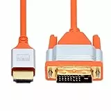 CY-Kabel 4K DVI 24+1 auf HDMI, ultraweiches High-Flex-HDTV-Kabel, hyper-superflexibles Kabel, Hochgeschwindigkeits-Typ-A-Stecker auf Stecker für Computer-HDTV