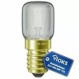 VIOKS Glühlampe E14 Glühbirne 15W 230V 300°C 22mmØ 48mm für Neff AEG Bauknecht Herd Kühlschrank Mikrowelle - T22 Kühlschrank Licht Backofen Lampe E14 Golden - Leuchtmittel für Backöfen & Herde
