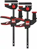 BESSEY Einhandzwinge und Tischzwinge EZR15SET, fixieren von Führungsschienen an Arbeitstischen, Adapter auf Ober-/Unterteil einsetzbar, Gewicht 0,90 Kg