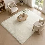 BEIMO Hochflor Teppich Flauschig Weiß Teppich Wohnzimmer 160x230 Teppiche Schlafzimmer Anti-Rutsch Bettvorleger Teppiche Weich rutschfest für Kinderzimmer