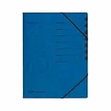 herlitz 10843050 Ordnungsmappe Quality 1-7, A4, blau, 7 Fächer mit Gummizug, 1 Stück