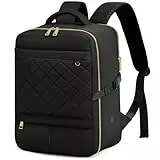 Yankony Handgepäck Rucksack Flugzeug 40x30x20 für Ryanair Reiserucksack 14 Zoll Laptopfach 24L Cabin Bag Unter Sitzplatz Travel Backpack für Damen, Schwarz