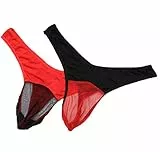 KHUFUZI Herren 2 Farben Pack Sexy G-Strings Tanga EIS Bund Unterwäsche Bikini Geschenk für Freund (2 Farben Pack)