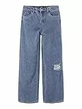 NAME IT Mädchen Nlfnoizza Dnm Hw Straight Pant Noos Jeans, Medium Blue Denim, 170 EU