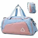 Suweir Sporttasche Damen 45L Reisetasche mit Schuhfach Nassfach Wasserdicht Weekender Travel Gym Duffle Bag mit Rucksack Schwimmtasche Trainingstasche Badetasche für Fitness, Sport, Reisen