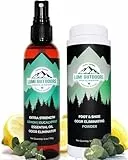 Lumi Outdoors Natürliches Schuh-Deodorierungsspray und Fußpuder-Set, Zitronen-, Eukalyptus- und Fußpuder