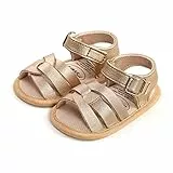 RVROVIC Baby Jungen Mädchen Sandalen Weiche Sohle Sommer Schuhe Leicht Klassisch Kleinkind Outdoor Walking Schuhe(6-12 Monate,2-Gold)