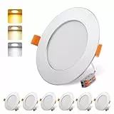 da LIGHT LED Einbaustrahler Flach 230V 9W, Strahlende Einbauleuchten Silber 6 Stück, Badlampe Spot 3000/4000/6000K, Deckenstrahler IP54 Wasserfest für Badezimmer Wohnzimmer Küche Schlafzimmer