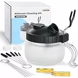 Oasser 20-teiliges Airbrush Reinigungsset mit 1 Behälter, 8 Filterpads, 5 Bürsten, 5 Nadeln und 1 Schaber