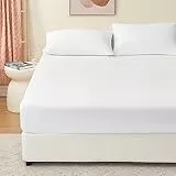 RUIKASI Spannbettlaken 140x190cm Weiß Bettlaken - Oeko Tex Spannbetttuch 140x190 Bettbezug, Mikrofaser Betttuch Bett Laken Bezug 140 x 190 Weiss 30 cm Tiefe Tasche, Bed Fitted Sheet Bedsheet