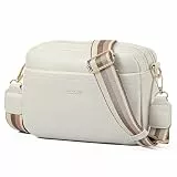 AIFILLE Crossbody Bag Damen, Kleine Umhängetasche Damen Breiter Gurt, PU Leder Handtasche Damen mit Abnehmbarem Schultergurt, Damen Handy Umhängetasche mit Kartenhalter Weiß
