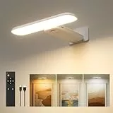 FULEN Bildbeleuchtung Kabellos, Akku Wandleuchte Innen, Kunstleuchten für Malen Foto Portrait, Dart Beleuchtung, LED Wandlampe mit 3 Farbtemperaturen, Fernbedienung mit Timer, Weiß
