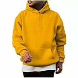 EMATOP Kapuzenpullover Herren Casual Sport Hoodie Langarm Leicht Sweatshirt mit Kapuze Pullover Bequemes Einfarbig Langarmshirt Longpullover 2024 Winter Pulli Oberteile für Männer Outwear