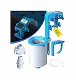 LuxBlue Oberflächenskimmer mit Solar Poolthermometer Digital, Pool Skimmer für Aufstellpool mit Verstellbarer Halterung, Komplett Set Pool Einhängeskimmer, Automatische Sammlung von Laub und Abfällen