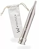 WIKA Teleskop Blasrohr mit Baumwollbeutel - Feuerblasrohr mit Mundstück - 100% Edelstahl-Blasrohr für Lagerfeuer und Grill - Outdoor Survival Gadget (100% Edelstahl + Länge 11cm bis 61cm)