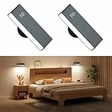 YiLaie LED Wandleuchte Innen, 4000-mAh-Akku Wandlampe Mit Touch Control, Dimmbar, 362° Drehbare Magnetische Leselampe für Schlafzimmer, Wohnzimmer, Nachttischlampe Kabellose Wandleuchten