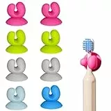 OYIWINMI Zahnbürstenhalter Wand, 8 stück Toothbrush Holder, Silicone Zahnbürsten Halter Saugnapf Ohne Bohren Wasserdicht Selbstklebend Dusche