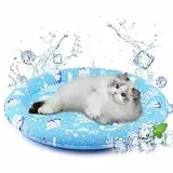 HAPPY HACHI Kühlmatte Hunde Katzen Rund 55CM, 30s Selstkühlend Hundedecke Kühlend, Ungiftiges Gel kühlmatte für Katzen, Kühlmatte für Hunde im Sommer