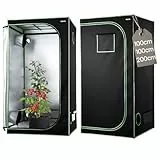 VEVOR Growzelt, 100x100x200 cm, Growbox 600D hochreflektierendes Mylar, Indoor-Pflanzenzelt mit Beobachtungsfenster, Bodenwanne & Reißverschluss, Gewächshaus Zuchtzelte für Obst, Blumen & Gemüse