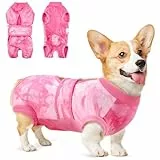 Eyein Hundebody Nach Op, Atmungsaktiver Verstellbarer Einteiler für weibliche und männliche Hunde, Anti-Lecken und Wundschutz, Alternative zu E-Kragen und Trichter nach Operationen, Rosa, S
