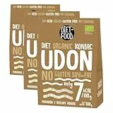 Bio Shirataki Konjac Udon Nudeln 385 g – Kalorienarm, Glutenfrei, Vegan – aus Konjakwurzel, reich an Ballaststoffen DIET-FOOD (Packung mit 3)