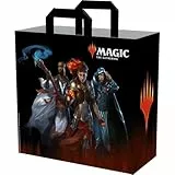 Konix Magic The Gathering Einkaufstasche 40 x 45 x 20 cm - Recyceltes Material - Planeswalkers - Motiv - Schwarz