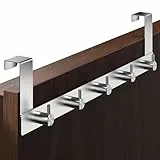 Menz Türgarderobe zum Einhängen – Edelstahl Tür-Garderobe mit Türhaken in klassischer Ausführung, stabile Türhakenleiste für das Einhängen, funktionale Kleiderhaken an der Tür