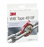 3M VHB 4910F Montage Klebeband doppelseitig - transparent, ermöglicht das Fügen transparenter Materialien mit praktisch unsichtbarer Klebstoffschicht - 19mm x 3m, Transparent, 1.0mm (1-er Pack)