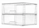 Vtopmart 2er-Set Stapelbare Aufbewahrungsschubladen, Klare Acryl-Organizer für Bad unterm Waschbecken, Schrank & Küche