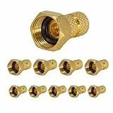 Premium X 10x F-Stecker 4mm schraubbar 4,0 mm Aufdrehstecker Gold mit Dichtring