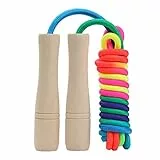 ACEONE Springseil Kinder, verstellbares Kinder-Springseil mit Holzgriff für Jungen und Mädchen, Weihnachten, Geburtstag, Kindertag, Geschenk (2,6 m)